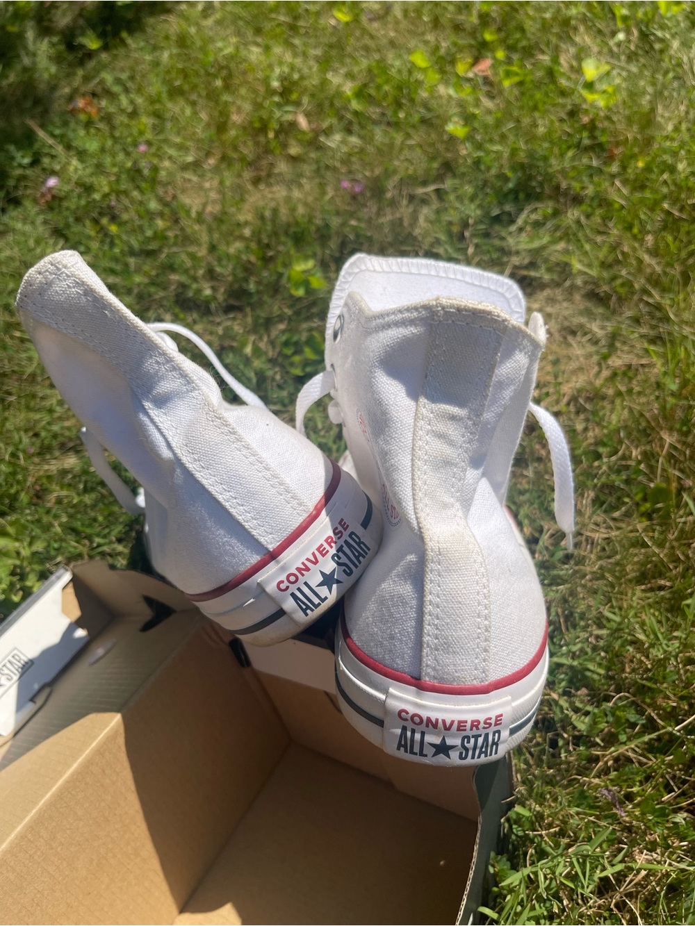 Converse All Star High Top White Unisex M-8 W-10 Optical Sneaker M7650 - Picture 7 of 9